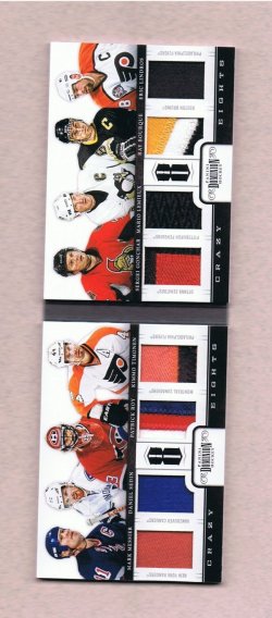 2012 Panini Dominion Crazy Eights Patch 11 Messier, Sedin, Roy, Timonen, Gonchar, Lemieux, Bourque & Lindros