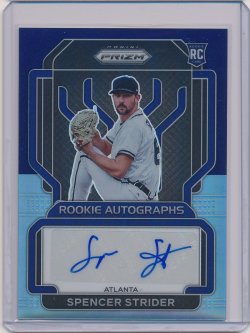    Spencer Strider 2022 Panini Prizm Rookie Autographs Prizms Navy Blue Carolina Blue /25
