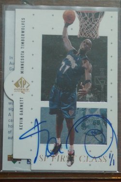  Upper Deck SP Authentic Kevin Garnett SP First Class Buyback Autograph