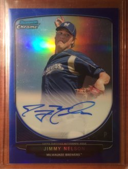 2013 Bowman Chrome Blue Refractor Jimmy Nelson