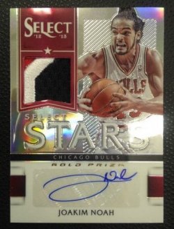 2013 Panini Select Joakim Noah Select Stars Jersey Prime Auto Gold Prizm 3/10