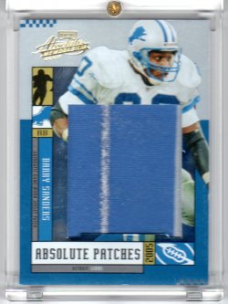 2007 Donruss Elite Barry Sanders ThrowBack Threads Game Used