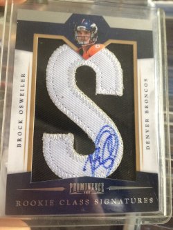 2012 Panini Prominence Brock Osweiler Rookie Class Signature Letter Patches