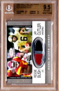 2006 Sage Game Exclusives Reggie Bush / Jay Cutler Dual Silver Jersey