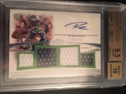 2012 Topps Topps Prime Autographed Relics Level 5 #PVRW Russell Wilson/250