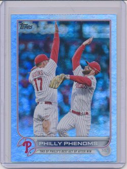    Bryce Harper and Rhys Hoskins 2022 Topps Update Rainbow Foil