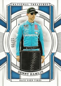 2025 Panini National Treasures Racing Race Used Tire Denny Hamlin