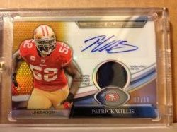 2012 Topps Platinum Patrick Willis Gold Relic Auto