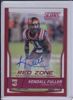    Kendall Fuller 2016 Score Rookie Autographs Jumbo Red Zone /25