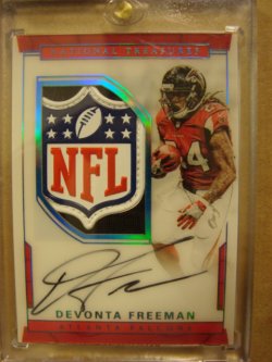 2016  National Treasures Devonta Freeman Autograph NFL Shield Logo Patch 1/1