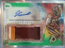 2914 Topps inception Jamison Crowder Rookie Patch Autograph Green