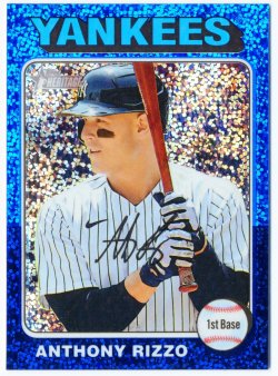 2024 Topps Heritage Chrome Blue Speckle Refractor Anthony Rizzo