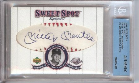 2001 Upper Deck Sweet Spot Mickey Mantle Game Used Jersey BGS 9.5