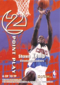 1999-00 Skybox Dominion 2 Point Play Warp Tek Chris Webber / Shawn Kemp Back