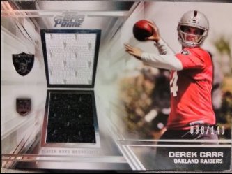 2014 Topps Prime Derek Carr Rookie Dual Relics