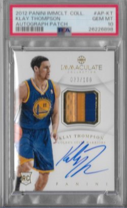 2012-13 Immaculate Collection Autograph Patch Klay Thompson #ed 33/100