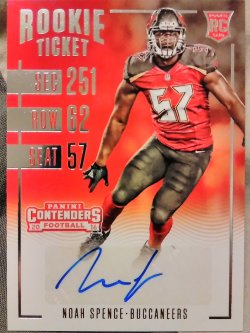 2016 Panini Contenders Noah Spence Rookie Ticket Autograph