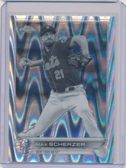    Max Scherzer 2022 Topps Chrome Sonic Black and White RayWave Refractor