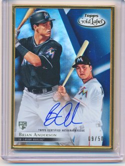    Brian Anderson 2018 Topps Gold Label Framed Autographs Blue /50