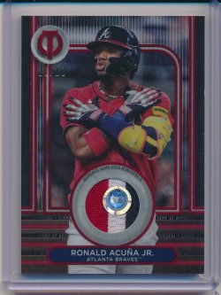    Ronald Acuna 2024 Topps Tribute Stamp of Approval Relics Red /10