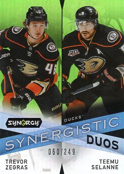 2022/23 Upper Deck Synergy Synergistic Duos Star/Legend Green Selanne/Zegras