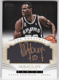 2013-14 Panini Immaculate Collection  David Robinson The Greatest