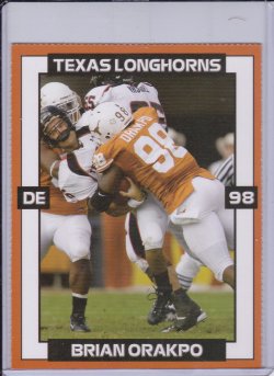    Brian Orakpo 2008 Texas Longhorns Card Sheet