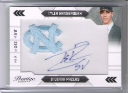 2009 Panini Prestige Tyler Hansbrough College Logo Auto